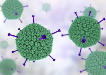 3D-Darstellung eines molekularen Modells des Adenovirus