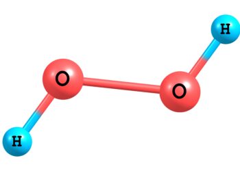 Die chemische Struktur von Wasserstoffperoxid.