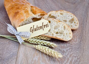 Brot mit einem Schild mit der Aufschrift Glutenfrei