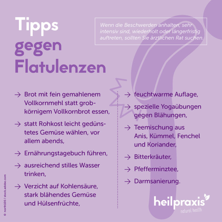 Tipps gegen Flatulenzen, Winde, übelriechende Blähungen